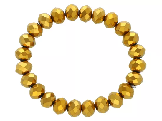 R4Z71 BRANSOLETKA KRYSZTAŁKI 10 mm NA GUMCE