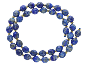 R4U26 LAPIS LAZULI OWAL FASETOWANY 7,5/8,5 mm - 1 SZNUR