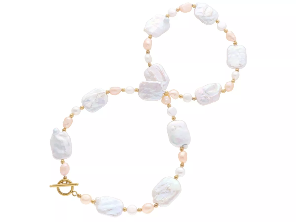 N3O81 NASZYJNIK PERŁA NATURALNA I HEMATYT