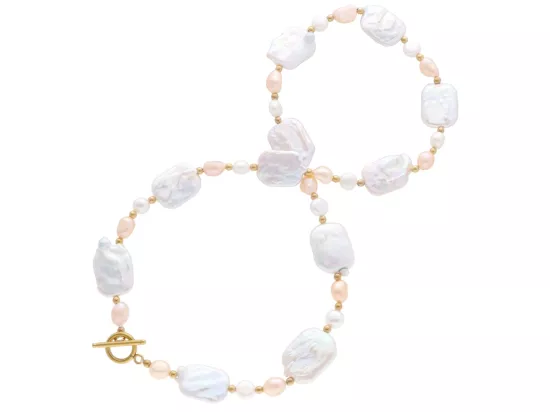 N3O81 NASZYJNIK PERŁA NATURALNA I HEMATYT