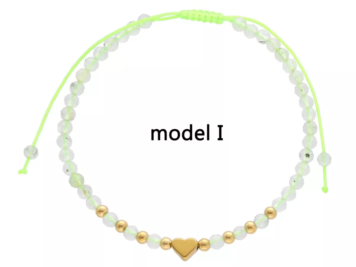 R4S11 BRANSOLETKA SHAMBALLA PREHNIT I STAL CHIRURGICZNA