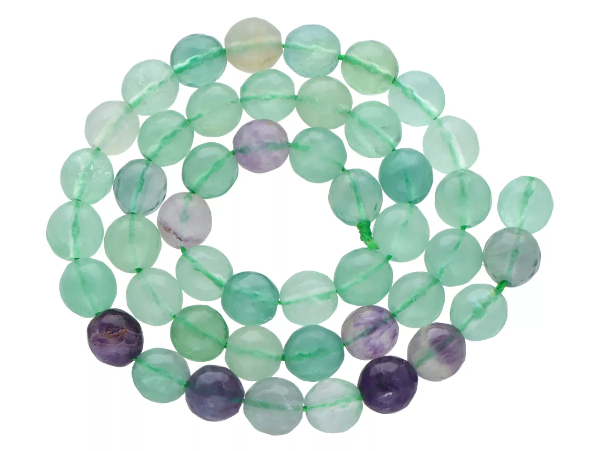 K6R30 FLUORYT ZIELONY KULE FASETOWANE 8 mm 1 SZNUR