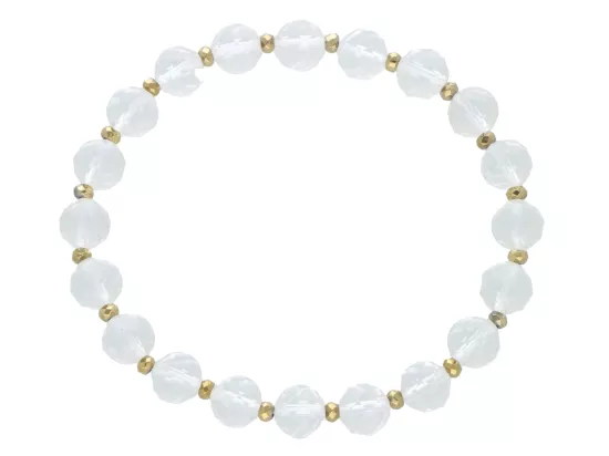 R5B89 BRANSOLETKA KRYSZTAŁ GÓRSKI I HEMATYT