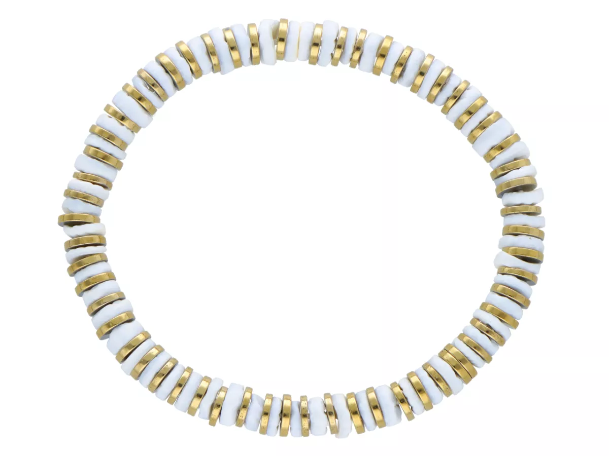 R5A25 BRANSOLETKA MASA PERŁOWA I HEMATYT