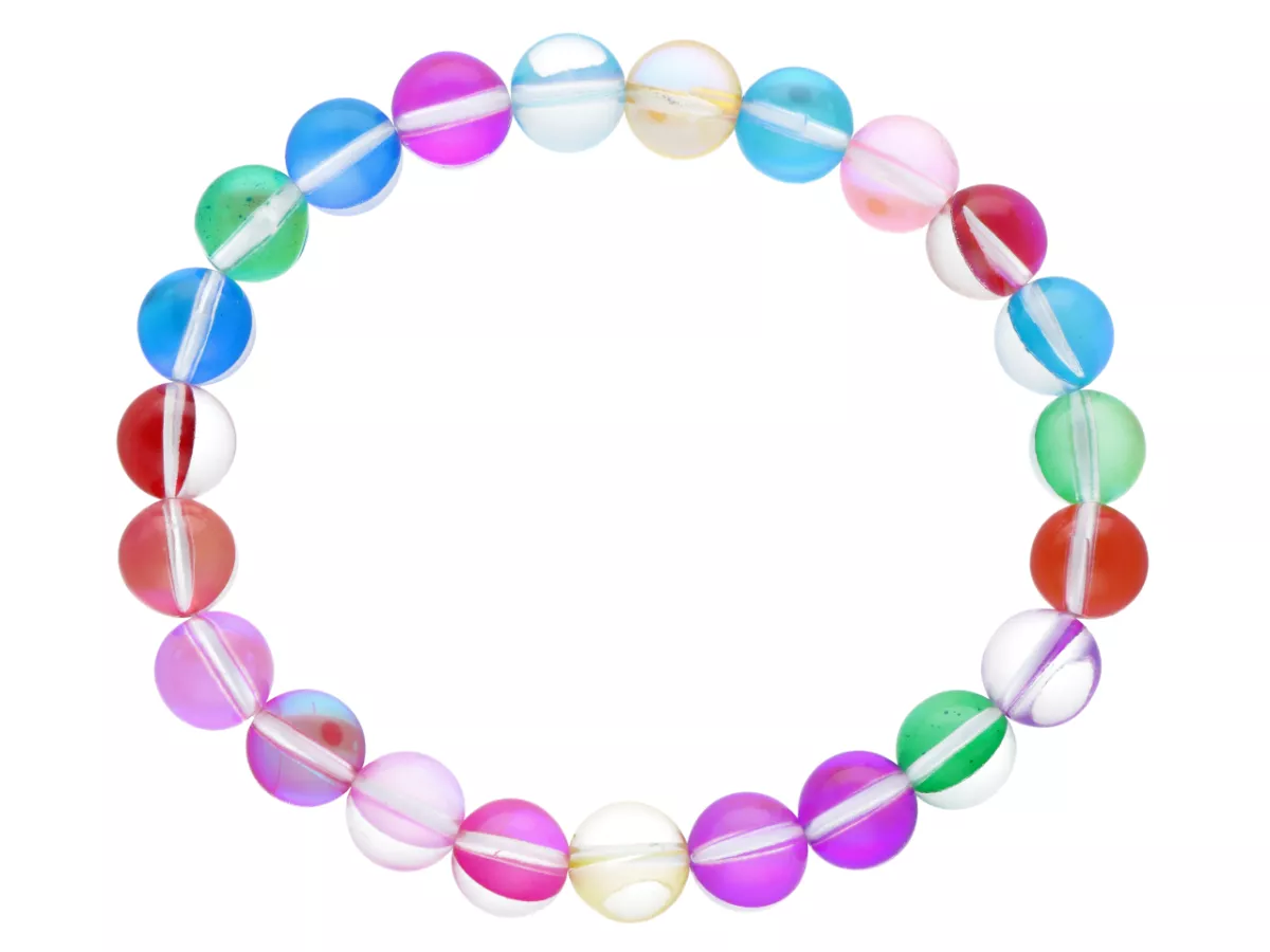 R4N30 BRANSOLETKA CYRKONIA SZKLANA POŁYSK KULE 8,5 mm