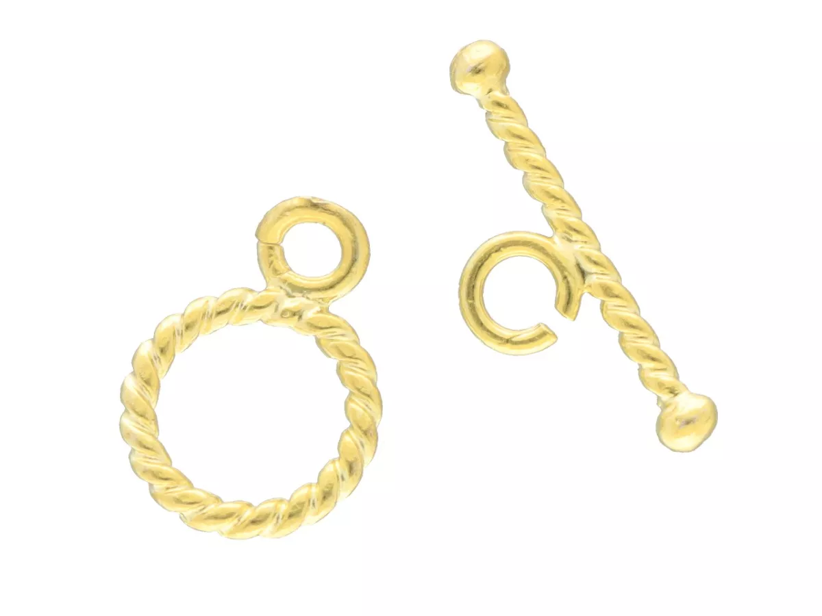 P3J41 ZAPIĘCIE OZDOBNE TOGGLE SREBRO 925 POZŁACANE - 1 SZTUKA