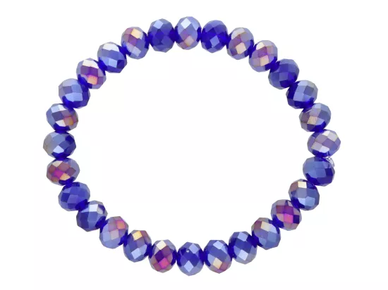 R1S90 BRANSOLETKA KRYSZTAŁKI 8 mm NA GUMCE