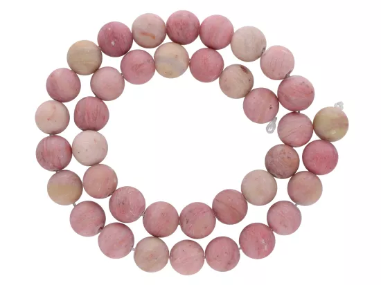 K6T94 RODONIT RÓŻOWY MATOWY KULE 10,5 mm - 1 SZNUR