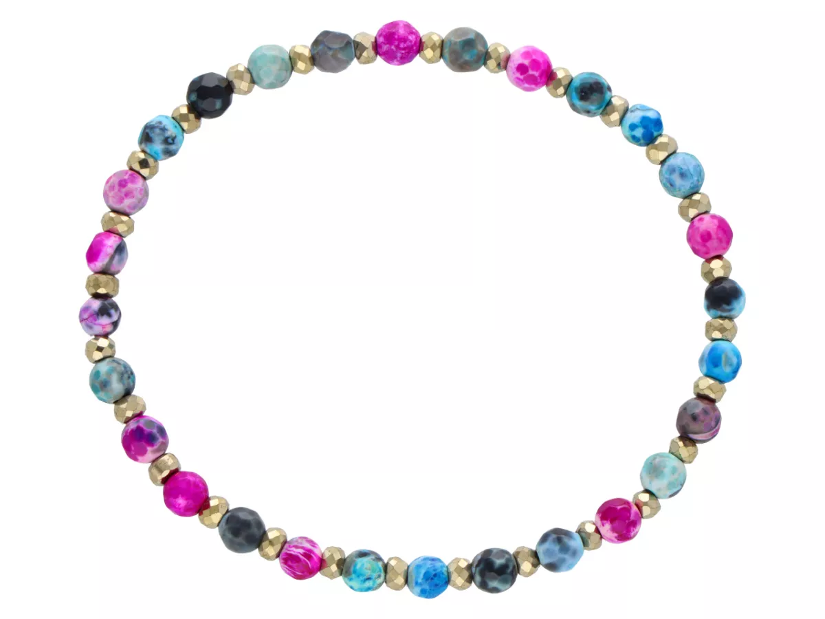 R5B21 BRANSOLETKA AGAT I HEMATYT