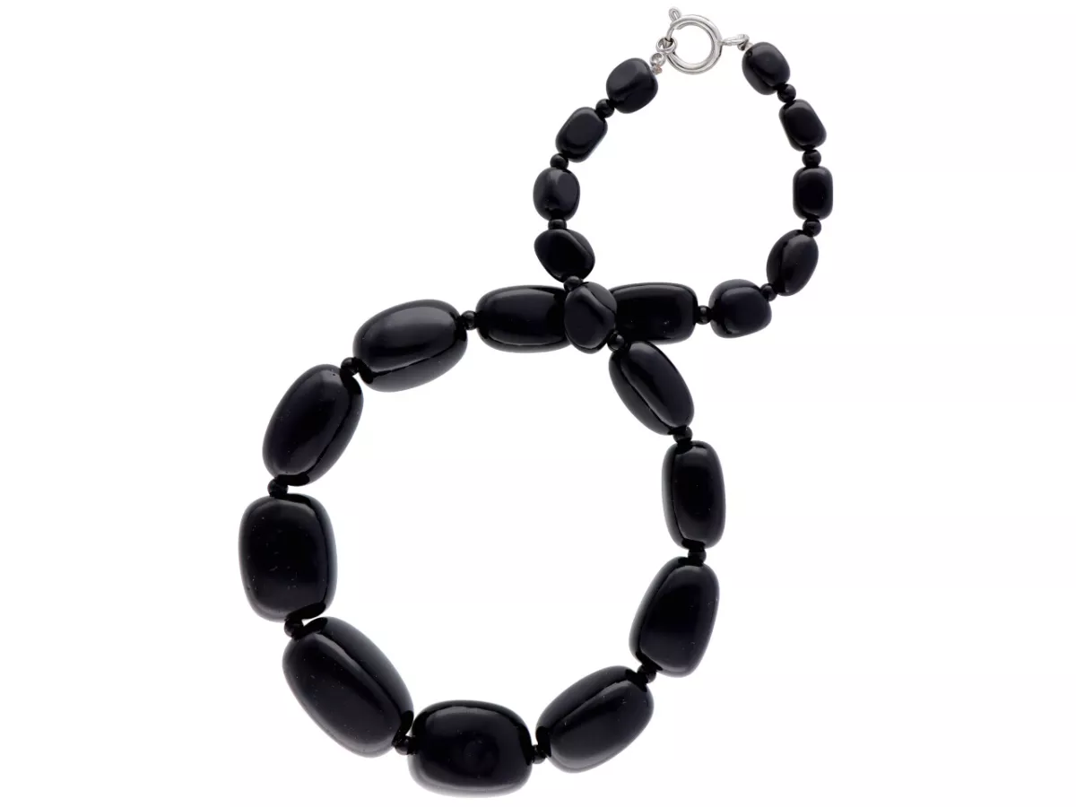 N1Z54 NASZYJNIK ONYKS BRYŁKI