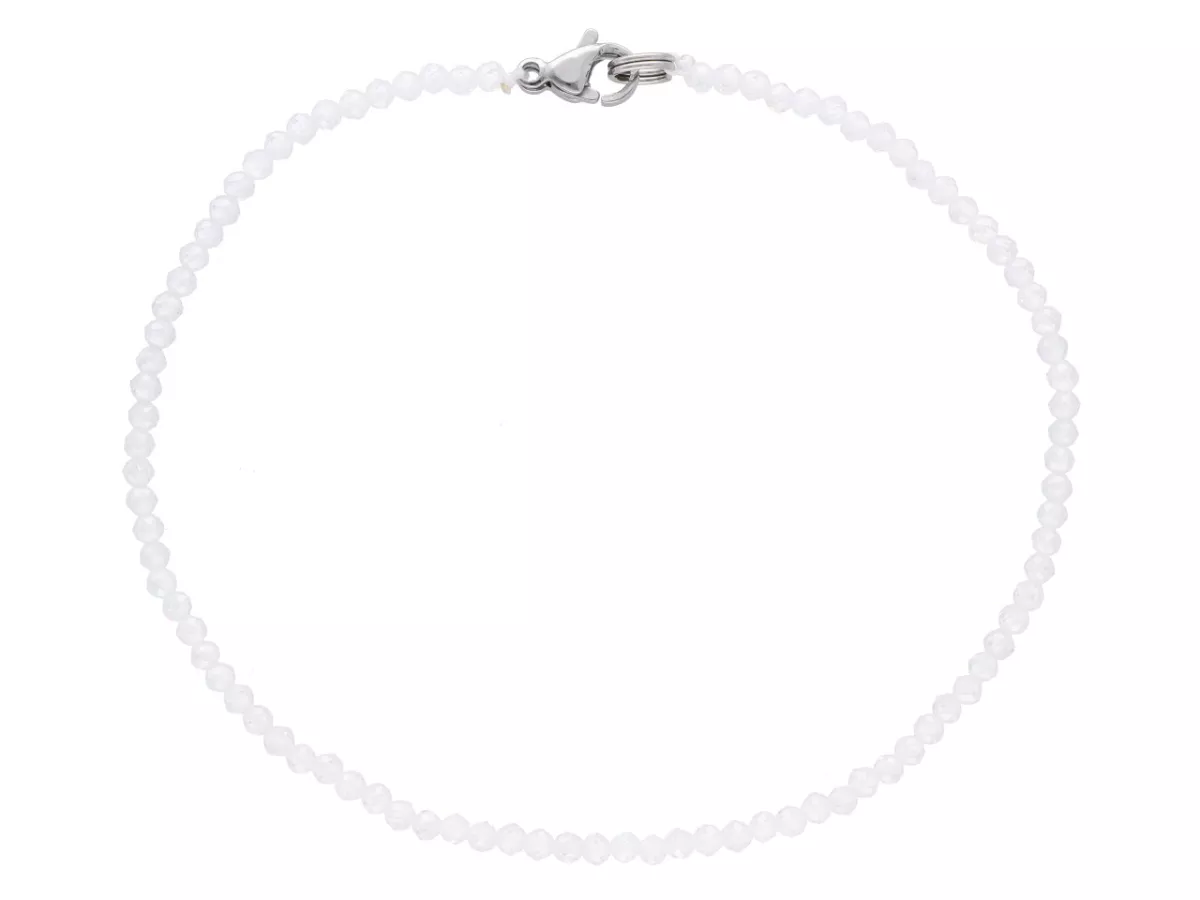 R3G29 BRANSOLETKA CYRKONIA SZKLANA KULE FASETOWANE 2 mm