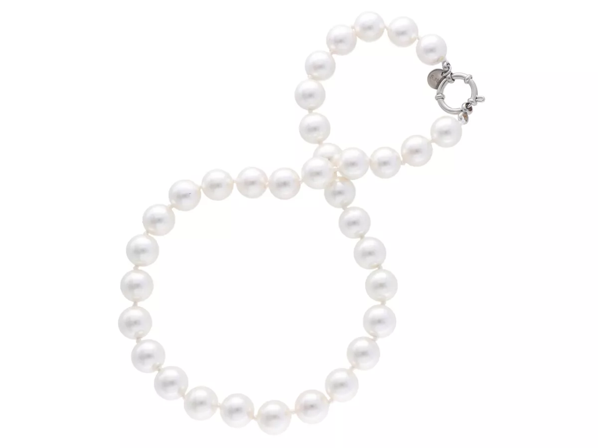 N2G69 NASZYJNIK PERŁA MAJORKA KULE 12 mm