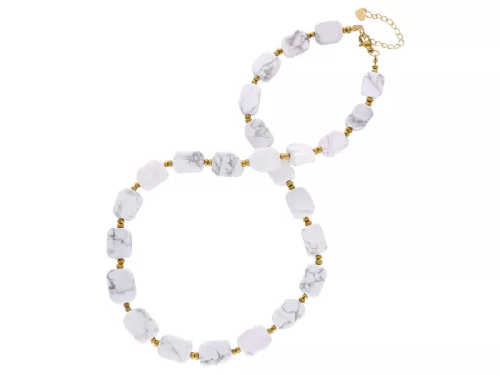 N3N37 NASZYJNIK HOWLIT BIAŁY LUX BRYŁKI