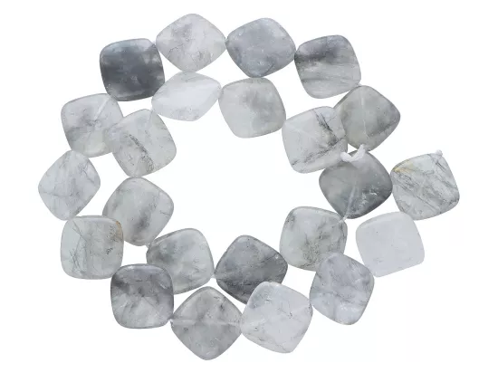 K7N99 KWARC POPIELATY KWADRATY 15 mm - 1 SZNUR