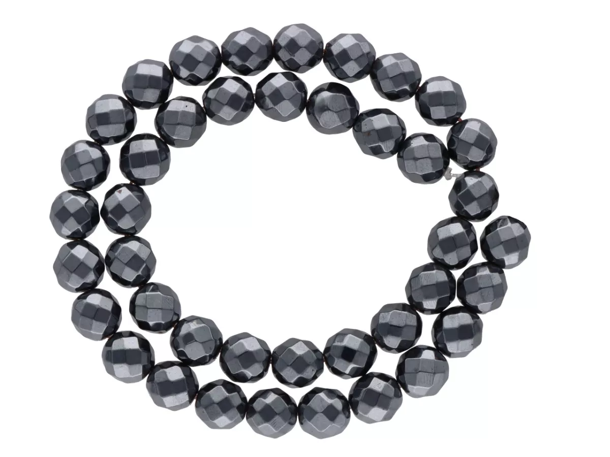 K5N57 HEMATYT KULE FASETOWANE 10 mm - 1 SZNUR