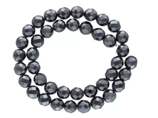 K5N57 HEMATYT KULE FASETOWANE 10 mm - 1 SZNUR