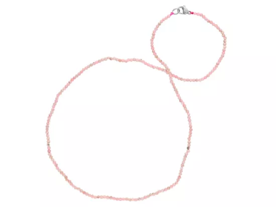 N2P10 NASZYJNIK RODONIT KULE FASETOWANE 2 mm