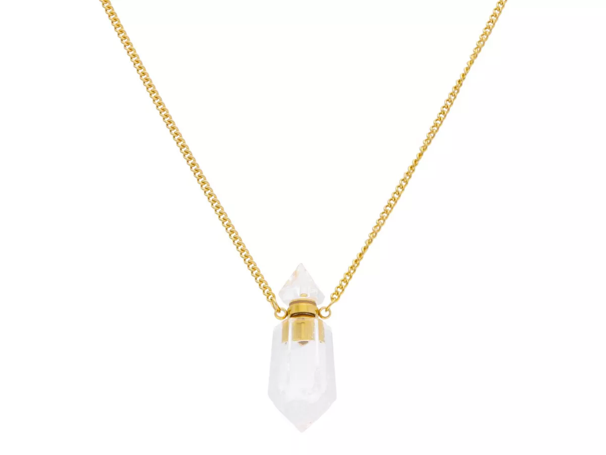 N3E56 NASZYJNIK PERFUMETKA KRYSZTAŁ GÓRSKI I STAL CHIRURGICZNA