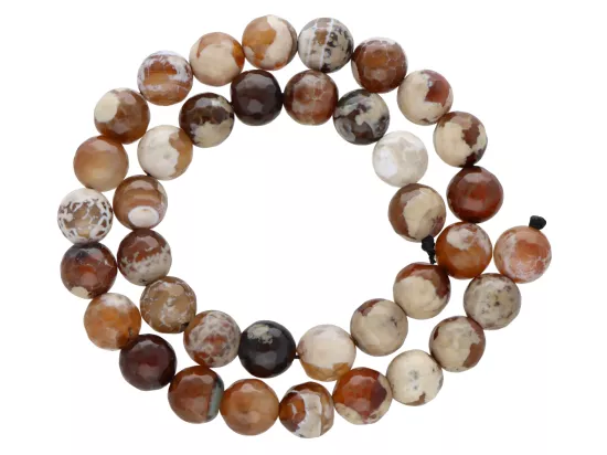 K6I49 AGAT OGNISTY KULE FASETOWANE 10 mm - 1 SZNUR