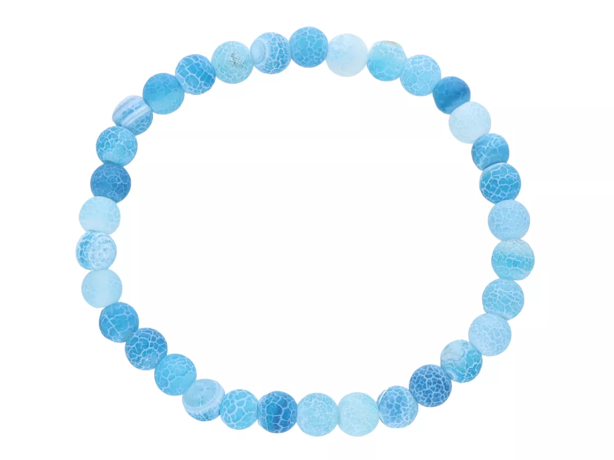 R4H51 BRANSOLETKA AGAT TRAWIONY KULE 6 mm