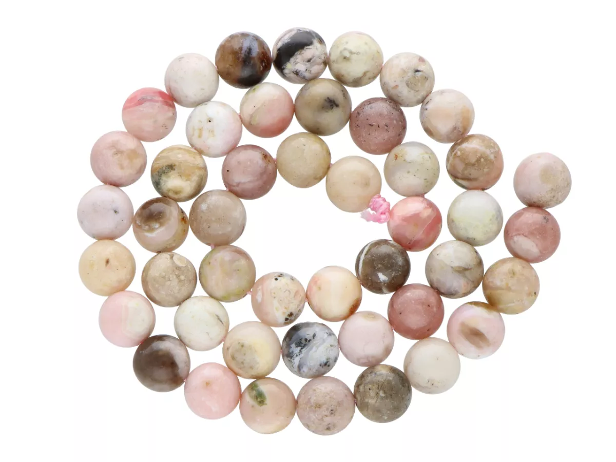 K7F71 OPAL RÓŻOWY KULE 8,5 mm - 1 SZNUR