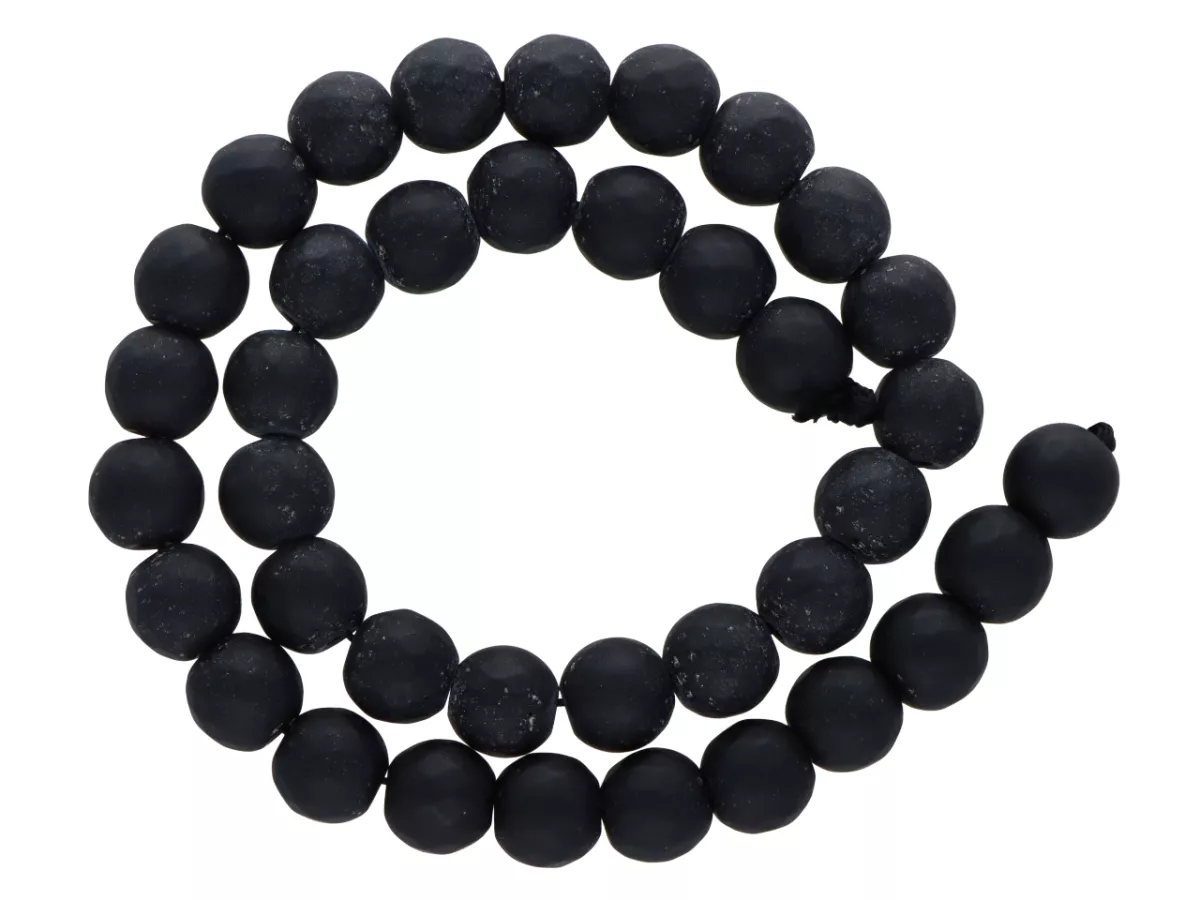 K6N84 ONYKS MATOWY KULE FASETOWANE 10 mm - 1 SZNUR