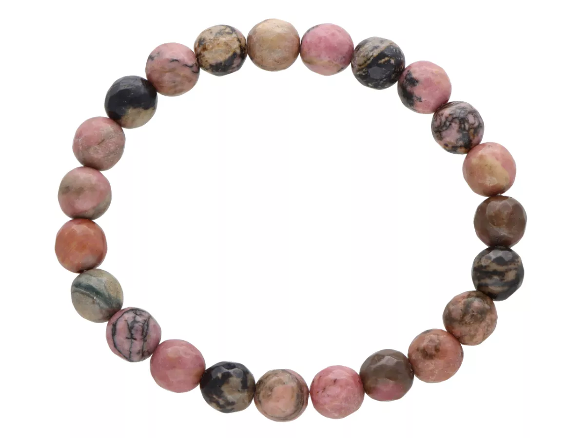 R4U94 BRANSOLETKA RODONIT KULE FASETOWANE 8,5 mm