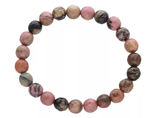 R4U94 BRANSOLETKA RODONIT KULE FASETOWANE 8,5 mm