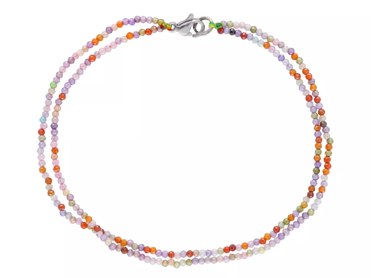 R3B36 BRANSOLETKA CYRKONIA SZKLANA KULE FASETOWANE 2 mm