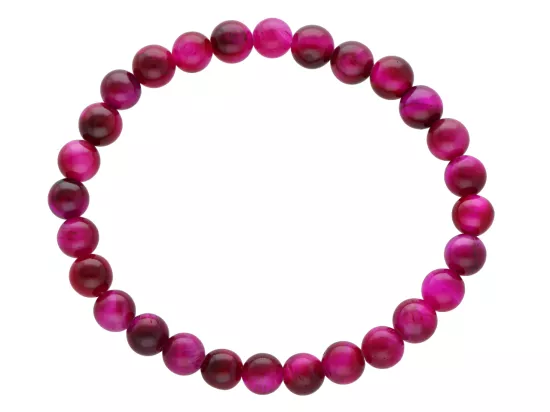 R4W17 BRANSOLETKA TYGRYSIE OKO RÓŻOWE KULE 6,5 mm