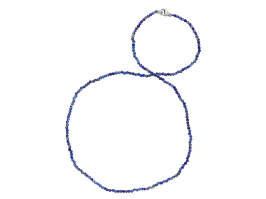 N2P27 NASZYJNIK LAPIS LAZULI KULE FASETOWANE 2 mm