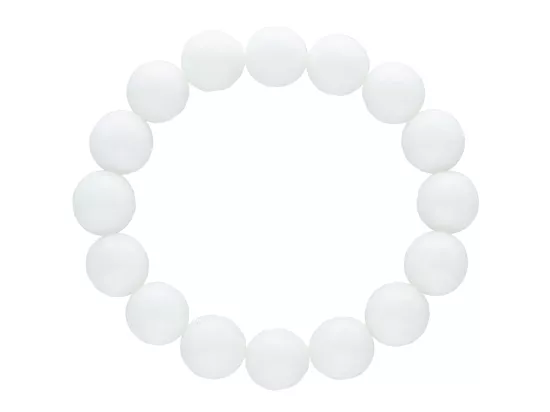 B1W08 BRANSOLETKA BIAŁY AGAT KULE FAS. 12mm