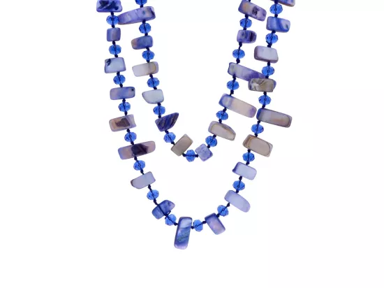 N3M43 NASZYJNIK MASA PERŁOWA I KRYSZTAŁKI