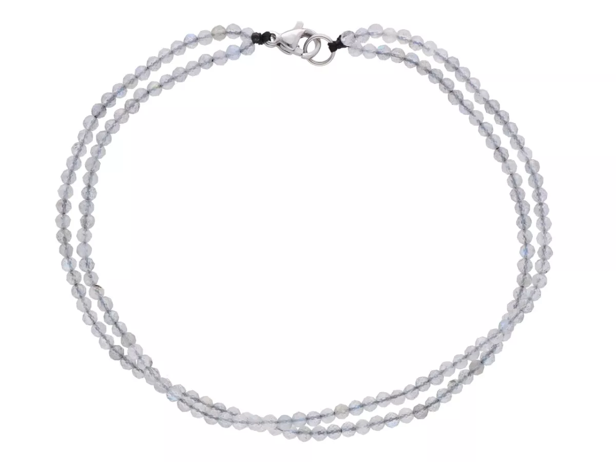 R3B50 BRANSOLETKA LABRADORYT KULE FASETOWANE 2,5 mm