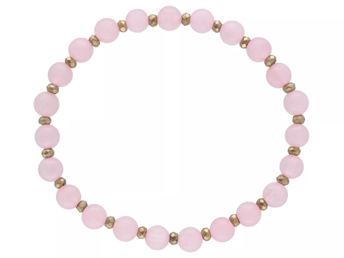 R4M55 BRANSOLETKA KWARC RÓŻOWY KULE 6 mm
