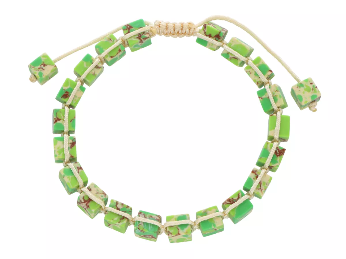 R4J50 BRANSOLETKA SHAMBALLA JASPIS CESARSKI KOSTKI