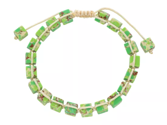 R4J50 BRANSOLETKA SHAMBALLA JASPIS CESARSKI KOSTKI