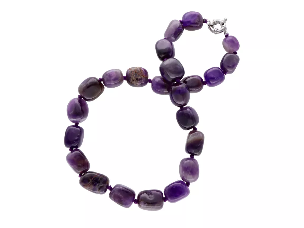 N3K75 NASZYJNIK AMETYST BRYŁKI