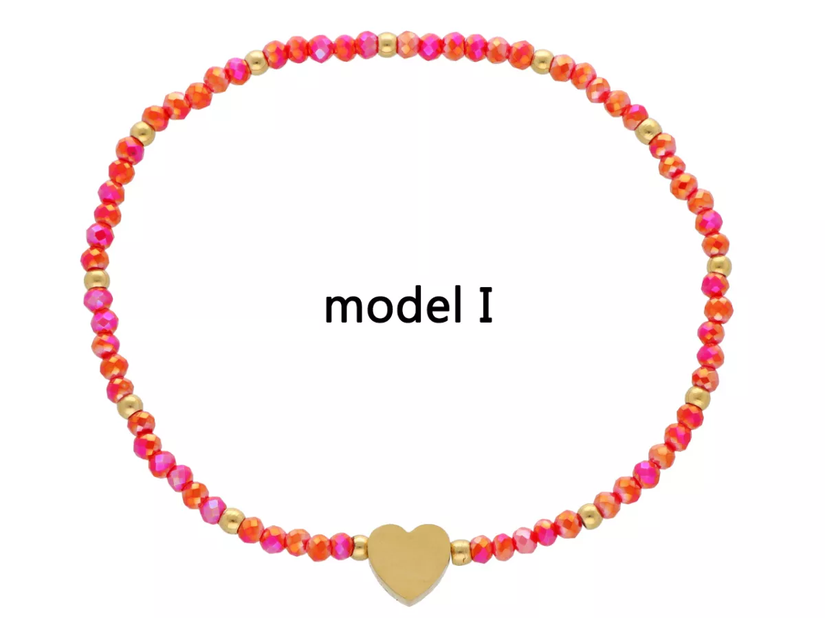 R4S70 BRANSOLETKA KRYSZTAŁKI HEMATYT I STAL CHIRURGICZNA NA GUMCE