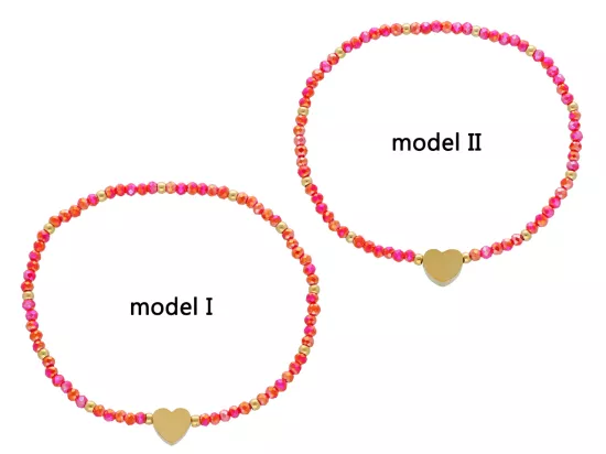 R4S70 BRANSOLETKA KRYSZTAŁKI HEMATYT I STAL CHIRURGICZNA NA GUMCE