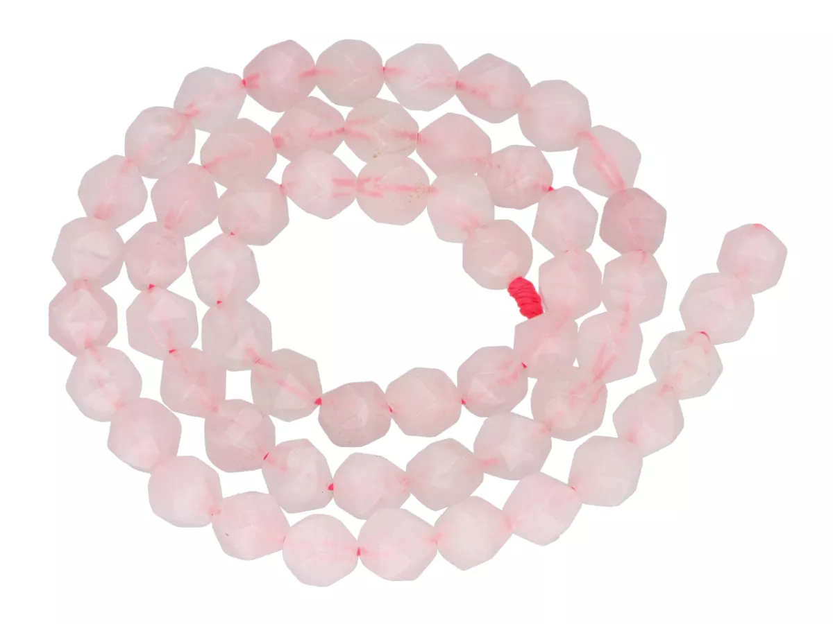 K7D31 KWARC RÓŻOWY KULE FASETOWANE 6 mm - 1 SZNUR