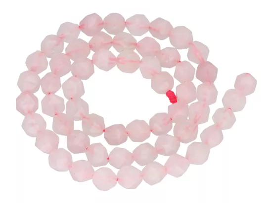 K7D31 KWARC RÓŻOWY KULE FASETOWANE 6 mm - 1 SZNUR