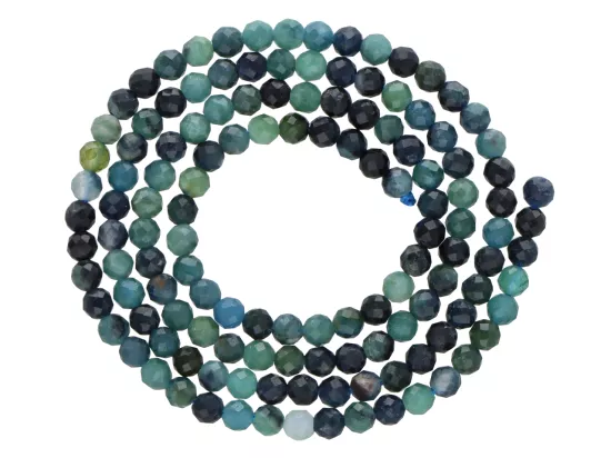 K7M71 TURMALIN NIEBIESKI KULE FASETOWANE 3 mm - 1 SZNUR