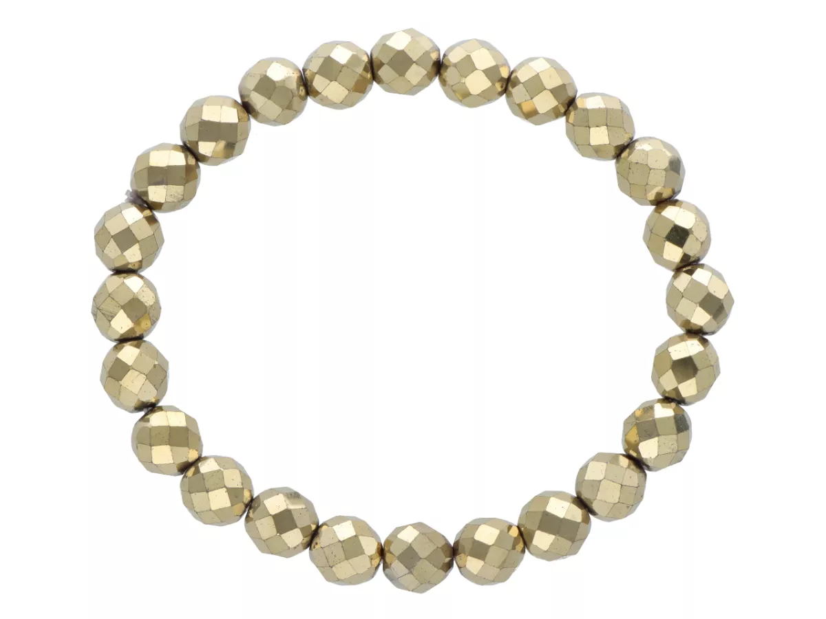 R2N48 BRANSOLETKA HEMATYT KULE FASETOWANE 8 mm