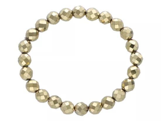 R2N48 BRANSOLETKA HEMATYT KULE FASETOWANE 8 mm