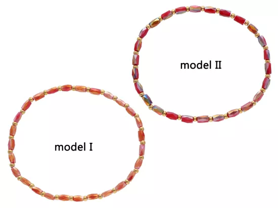 R4S43 BRANSOLETKA KRYSZTAŁKI I STAL CHIRURGICZNA NA GUMCE