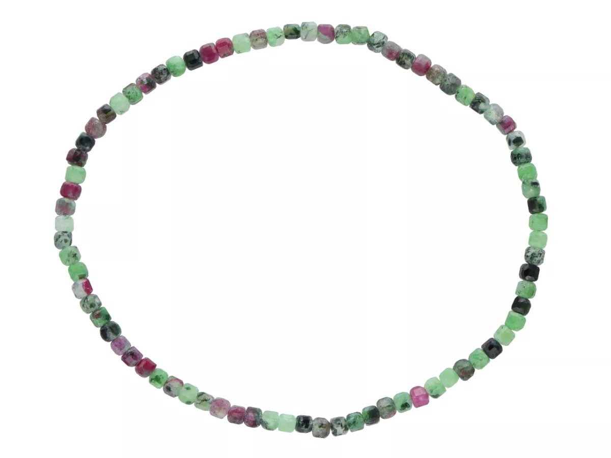 R4K90 BRANSOLETKA ZOISYT Z RUBINEM KOSTKI FASETOWANE 2,5 mm