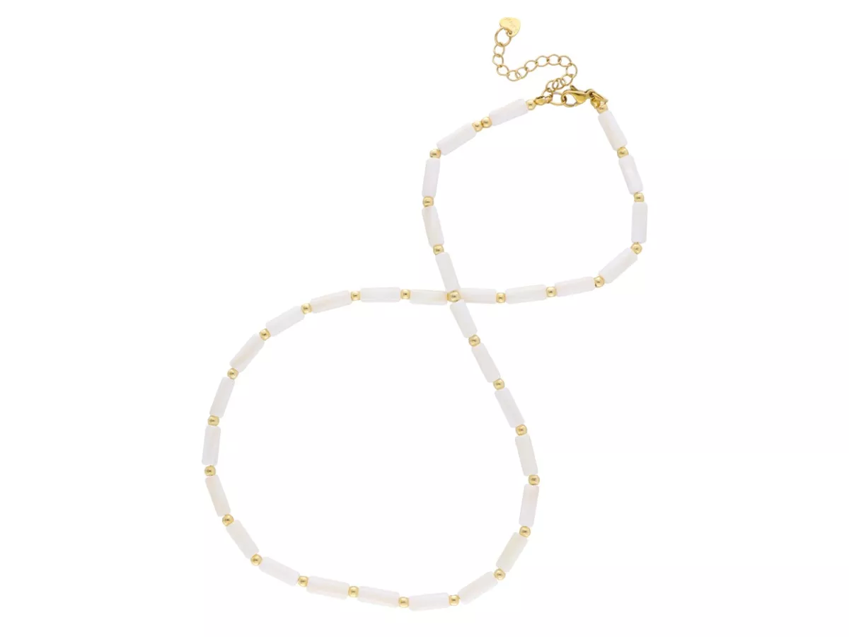 N3M51 NASZYJNIK MASA PERŁOWA I STAL CHIRURGICZNA