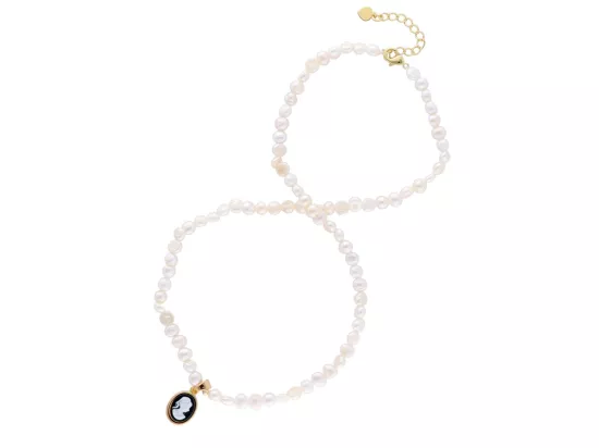 N3L90 NASZYJNIK PERŁY NATURALNE
