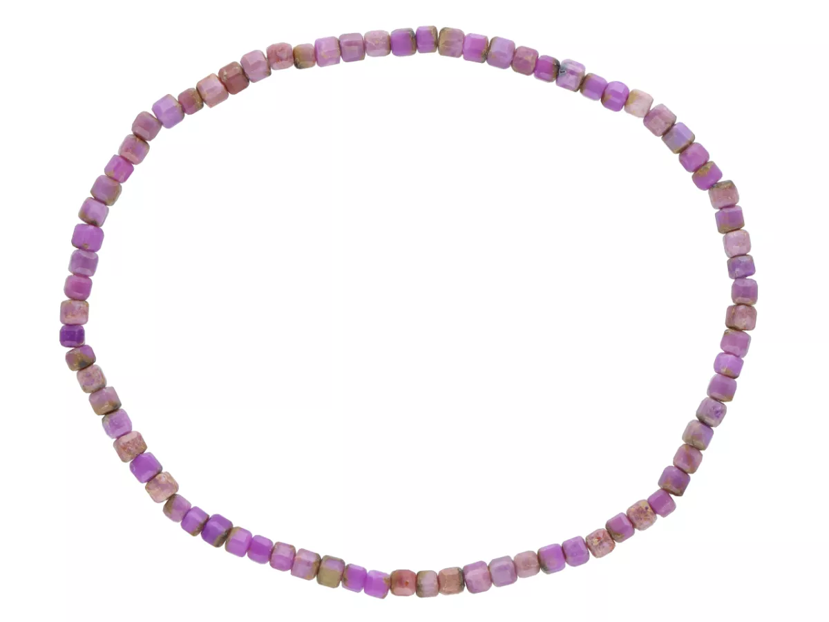 R4K89 BRANSOLETKA FOSFOSYDERYT KOSTKI FASETOWANE 2,5 mm